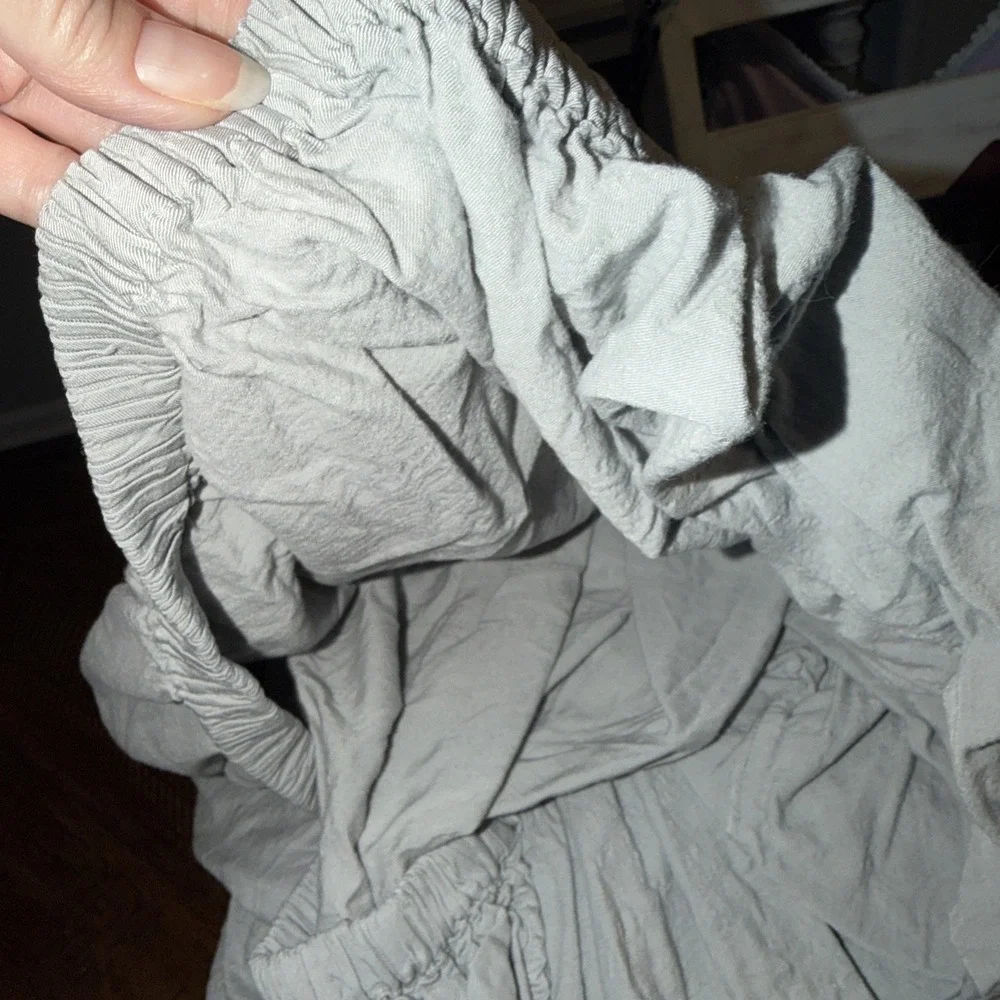 MALOUF Rayon From Bamboo Flat And Fitted Sheet Set Gray Deep Pockets Luxury Soft